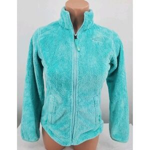 The North Face Fuzzy Fleece Soft Full Zip Jacket Girl's Medium 10/12 Mint Green